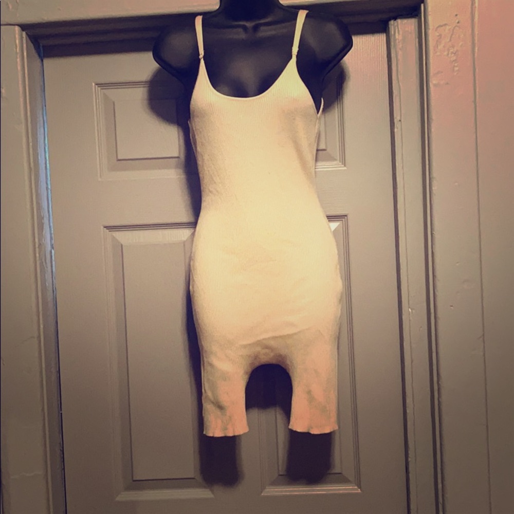 Tan ribbed one piece